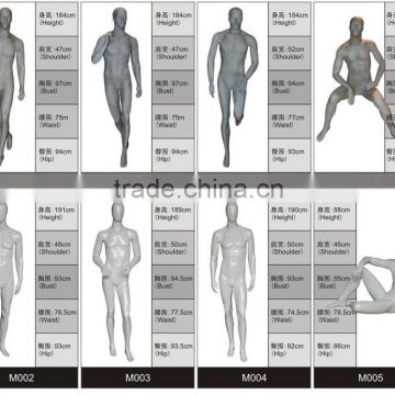 New style high quality brand clothes display custom sexy lifelike male mannequins