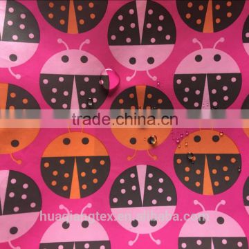 waterproof cartoon ladybird print taffeta fabric for children umbrella