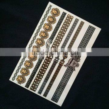 Cool Armband Gold Black Metallic Temporary Tattoo