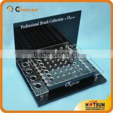 fashionable high clear acrylic holes display box with black bottom wholesale
