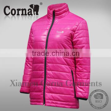 Eco-friendly polyester light foldable women red down padding jacket