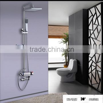 Contemporary Exposed shower Thermostatic Digital Faucet set with Shower Head + Hand Shower