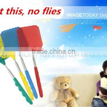 Extendable stainless steel and plastic fly swatter