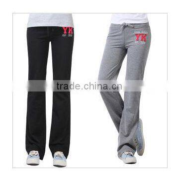 cheap pure cotton printed sport long pants woman