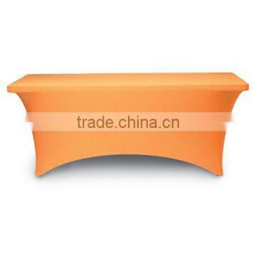 Orange spandex rectangle table cover for 6ft table