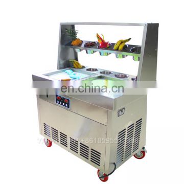 50x50cm Square Flat Pan Stainless Steel Commercial 110v 220v Electric Fried Yogurt Rolled Ice Cream Roll Machine with 9 Boxes