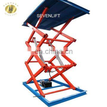 7LSJG Shandong SevenLift hydraulic small hand crank warehouse scissor lift commercial goods elevator