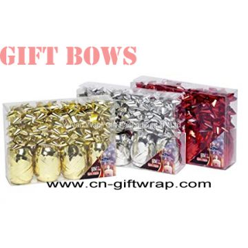 Set of Metallic gift bows and curling ribbon