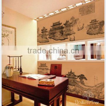 Chinese scenery of mountain painting wallpaper roller blind and upholstery