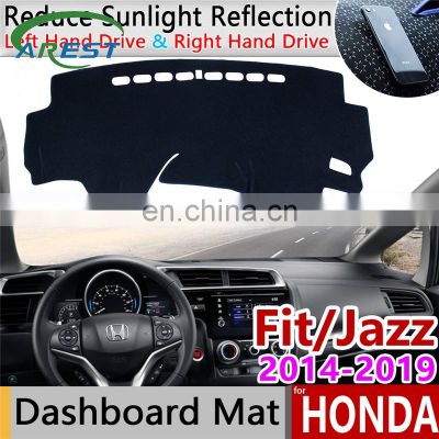 for Honda Fit Jazz 2014~2019 Anti-Slip Mat Dashboard Cover Pad Sunshade Dashmat Protect Carpet Accessories GK5 2016 2017 2018