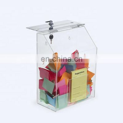 clear charity secure acrylic donation ballot box with lock