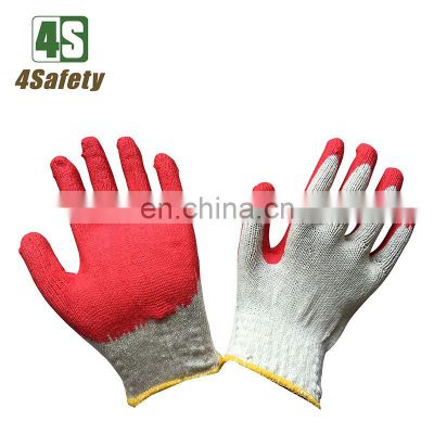 4SAFETY Rubber Coated General Purpose Gripper Protective Gloves Knit Wrist