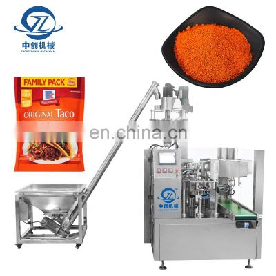 Factory Price Spices Filling Flour Premade Bag Doypack Packaging Seasoning Turmeric Chili Powder Pouch Packing Machine