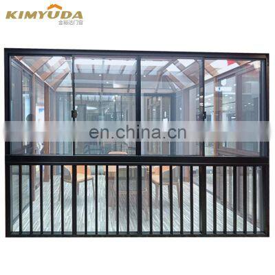 USA commercial hotel project use curved design aluminum glass windows with double tempered glass