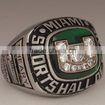 College championship ring sterling silver deep engraved logos in high relief