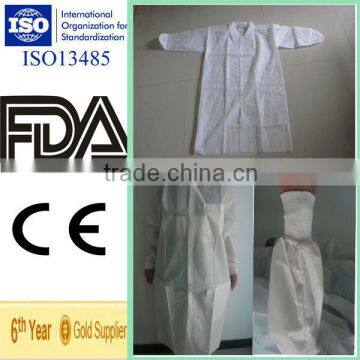 Disposable Polypropylene Lab Coat with Buttons Closed