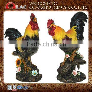 customized polyresin two roosters decoration garden gift