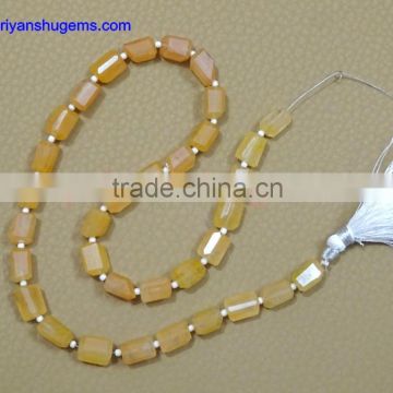 Yellow Aventurine Hand made 6*10-8*12 mm Faceted Tumble shape, 16" Strand length 100% Natural gemstones