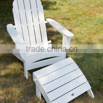 Factory good quality wood adirondack chair with ottoman