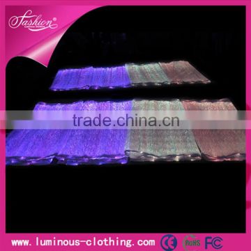High tech optic fiber luminous 7 color fabric with fiber optic lighting