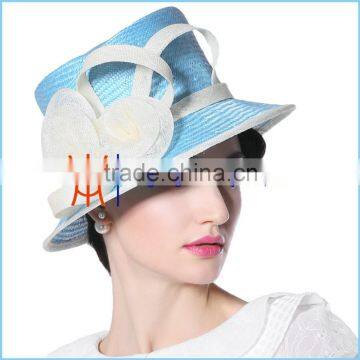 Wholesale cheap straw cowboy panama hat for church womens