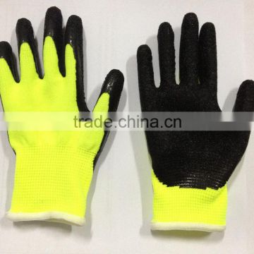 13 gauge yellow small latex coated working gloves