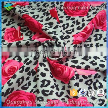 leopard print custom flower lycra swim fabric