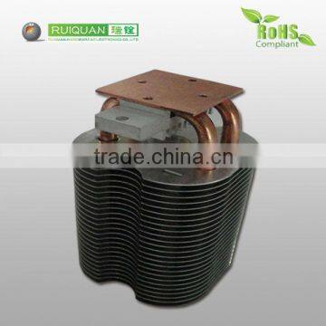 Zipper fins Aluminium and heat piped heatsink