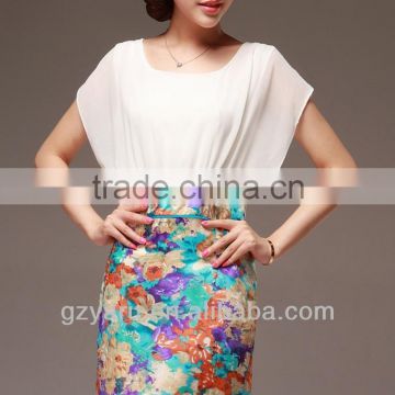 2014 paisley print tunic fashion floral print jersey dress/printed tunic dress