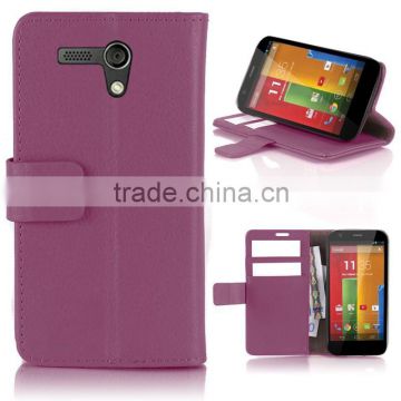For Moto G purple wallet leather case high quality factory's price