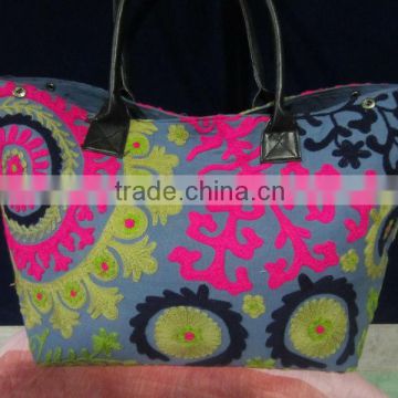 Stylish Suzanni embroidery shopping bag Tote Fashionable ladies bag
