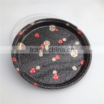 SM1-2104B Clear Lid Disposable Plastic Round Sushi Plate