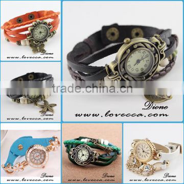 Stock wholesale leather ladies fashion watches cheap