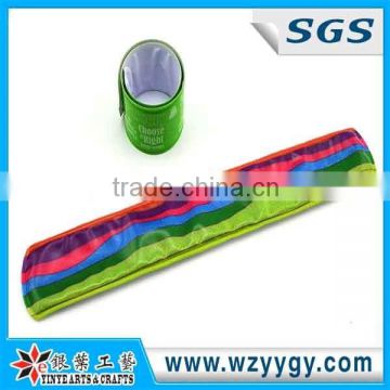 PVC reflector promotional cheap custom slap bracelet
