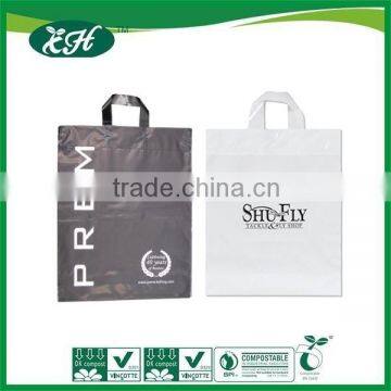 recyclable custom plastic bag for shopping with clip handle