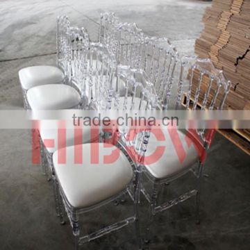 graceful design clear plastic resin napoleon chair for sale