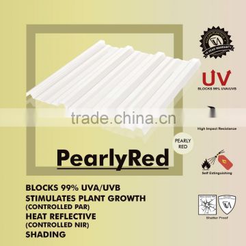 Plastic Polycarbonate Corrugated Sheet for Greenhouse Roof (Pearly RED TRIMDEK)