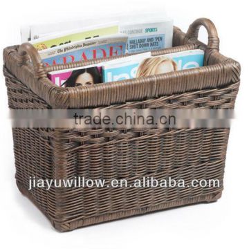 Linyi wholesale exquisite willow magazine file basket with 100%handmade