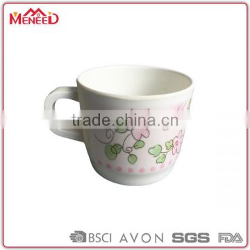 China factory directly buy wholesale 250ml flower printing kids unbreakable melamine children plastic mug