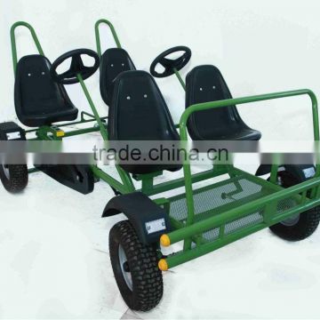 Adult pedal car 4 person with 4 wheel reverse brake