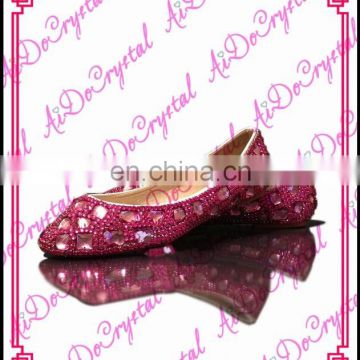 Aidocrystal Red Crystal rhinestone comfort flat Shoes,women flat sandals 2015