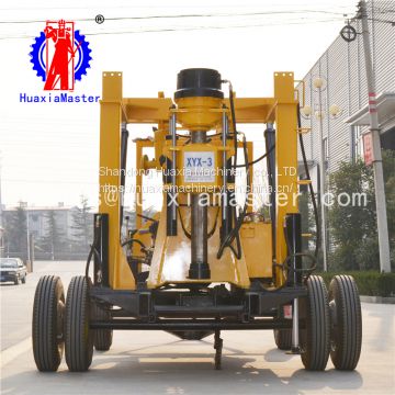 High efficiency portable wheeled hydraulic core drilling rig easy to assemble and disassemble for sale