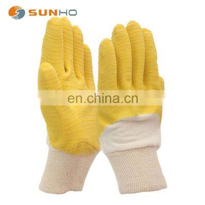 sunnyhope high quality jersey liner crinkle latex coated construction gloves