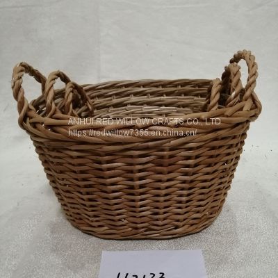 Round Wicker Tray Customized Wholesale  With Plastic Liners