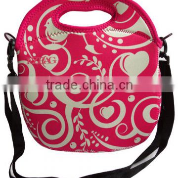 fashion new lunch bag neoprene with shoulder strap
