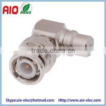 Right Angle BNC Male Plug to RCA Female Jack Adapter Change the Connector