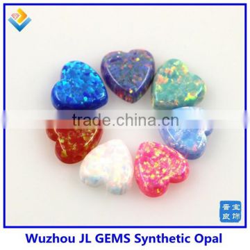 New Product Synthetic Heart Opal Gemstone Bead Of Machine Cut in 55 Colors