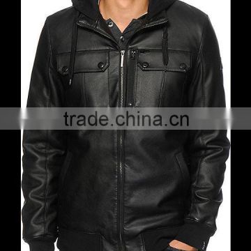 bomber jacket hooded bomber jacket leather jacket / wool leather bomber jacket / custom bomber varsity jacket