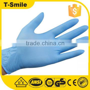 Power free long disposable blue nitrile gloves