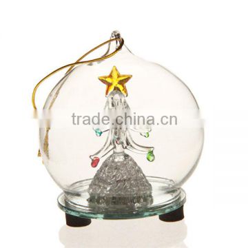 good quality hang blown christmas glass ball with LED light